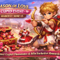 Season of Love Cupid Event banner, March 2 to June 15, with Cupid drawing a heart-tipped bow beside a chest of chocolates
