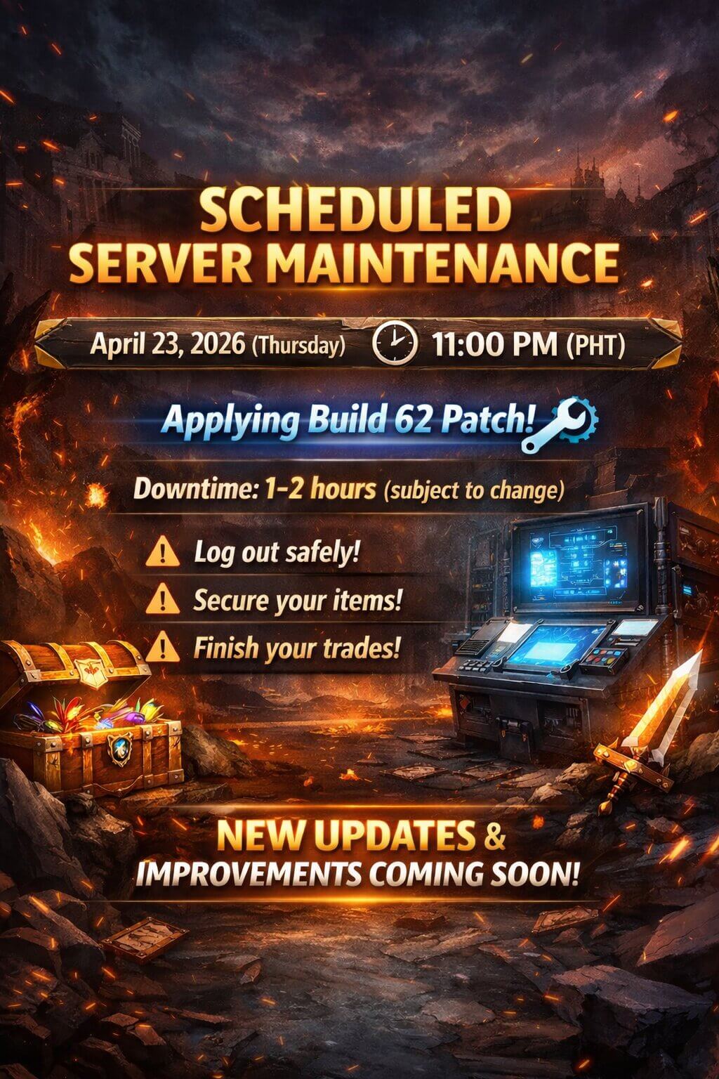 Scheduled Server Maintenance - April 23, 2026